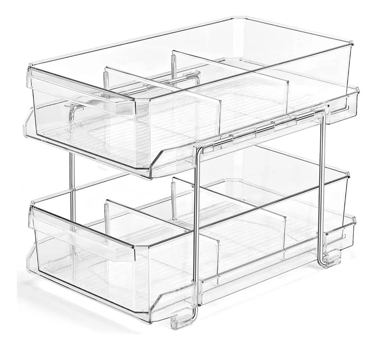 Caja de almacenamiento transparente deslizante de 2 capas vayotoy