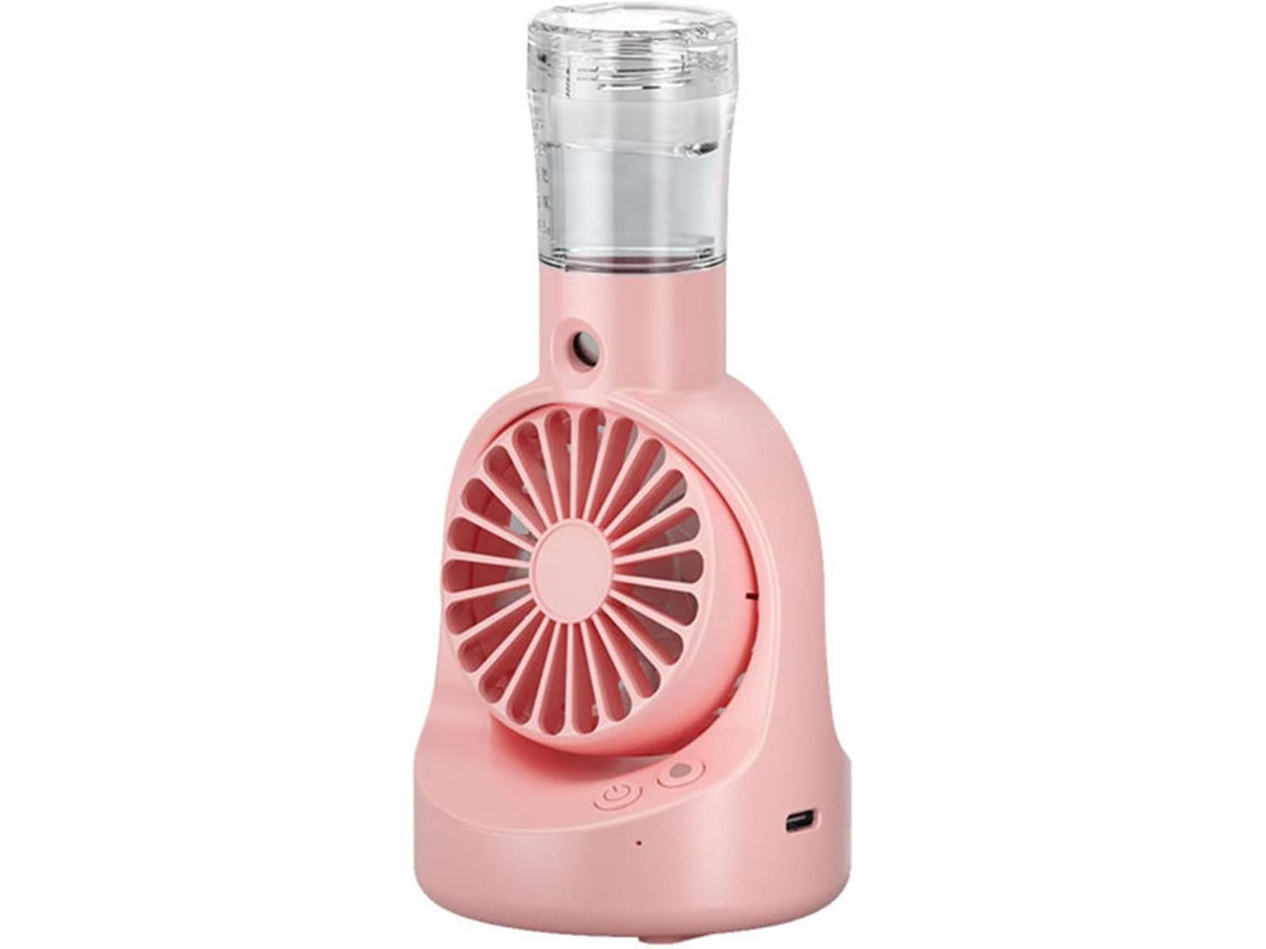 (rojo) Ventilador Nebulizador De Mano Recargable, Ventilador De Escritorio, Pulverizador Liviano