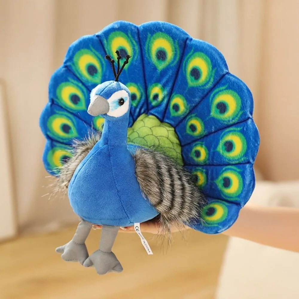 (estilo 2) Pavo Real Con Cola Desplegada - Pavo Real De Imitación De Algodón Pp Esponjoso, 30 Cm