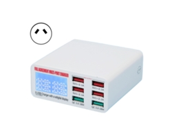 Cargador Usb De Múltiples Puertos Qc3.0 Compatible Con Múltiples Protocolos De Carga Rápida Independiente Con Pantalla