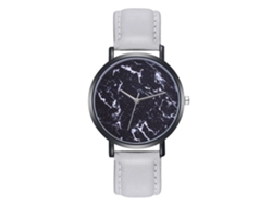 Reloj De Pulsera Unisex Informal Con Correa De Piel Sintética Y Esfera Redonda Gris.