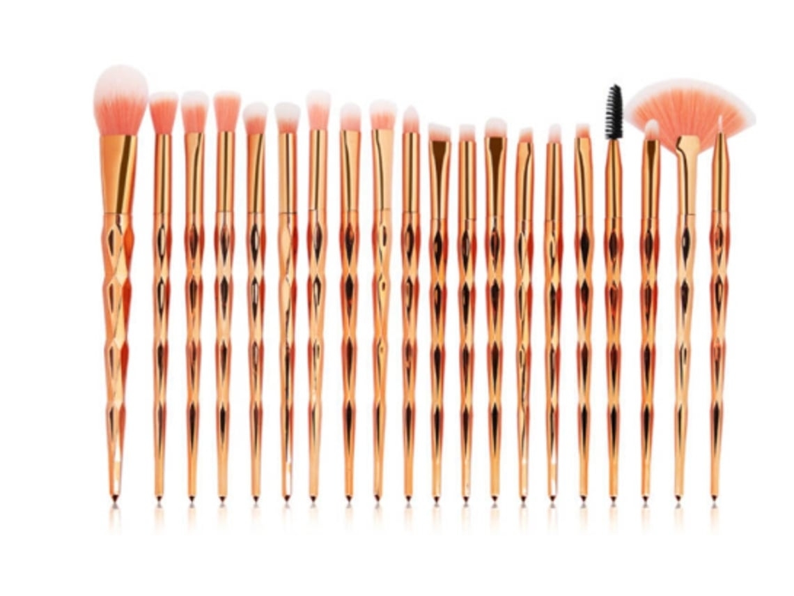Pinzas profesionales para base de maquillaje sintética (20 unidades), color oro rosa Gusshious