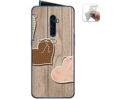 Carcasa Oppo Reno 2 TUMUNDOSMARTPHONE Corazones Madera