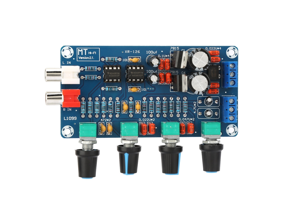 2026-as-board NE5532 XH-M164 Preamplificador de tono Control de volumen con ajuste de 4 vías AC 15V