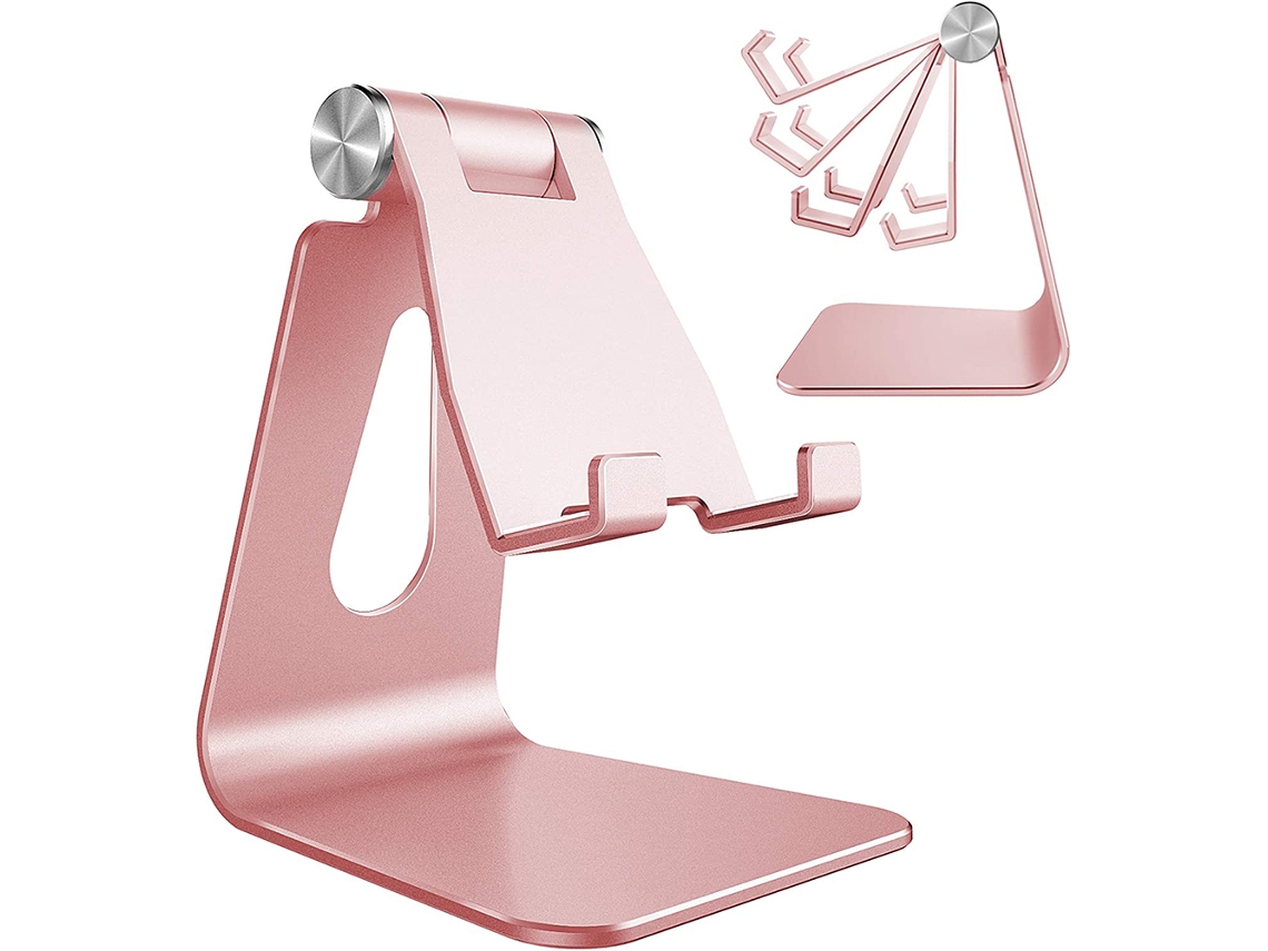 Soporte ajustable para teléfono móvil, soporte de escritorio para dispositivos de hasta 8 pulgadas, rotación de 270 grados para una visualización personalizada, material duradero.
