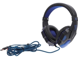 Auriculares Para Juegos Con Cable, Color Negro/azul Con Iluminación Led Y Micrófono Giratorio Con Cancelación De Ruido.