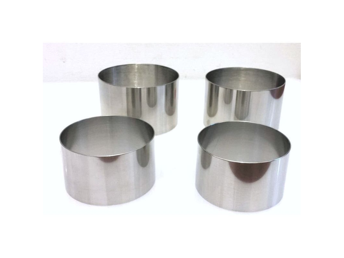 Juego De Moldes De Acero Inoxidable Para Formar Anillos (4 Anillos) Para Postres Y Aperitivos