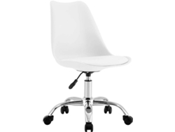 Silla de Oficina 7H SEVEN HOUSE Ruedas Blanco (Brazos Fijos - Polipropileno, Espuma PU, Acero)