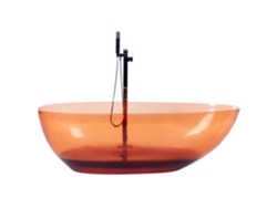 Bañera independiente BELIANI Blancarena de Solid Surface Rojo 78x169x53