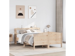 Estructura De Cama Sin Colchón Madera Maciza De Pino 120x190 Cm