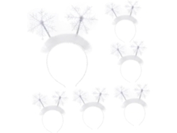 Diadema De 6 Piezas Con Copos De Nieve Y Plumas, Adorno Navideño Para Niños, Niñas Y Amigos.