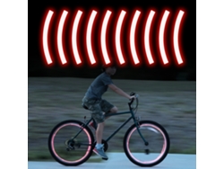 10pcs Cinta Reflectiva Adhesiva Para Bicicleta Moto Coche Patinete, Pegatinas De Seguridad Reflectantes Para Ruedas Decoración