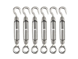 6 Piezas Tornillo Tensor M4 Acero Inoxidable 304 Ajustable Gancho Y Ojo Resistente Para Interior Y Exterior