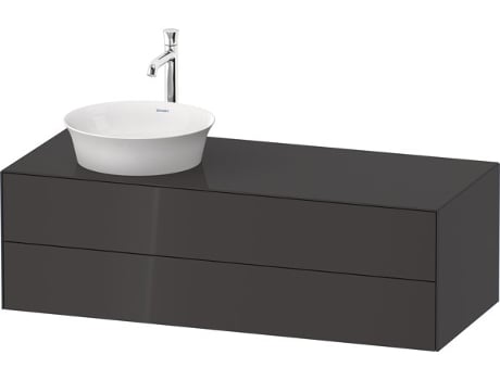 DURAVIT Tulip blanco, mueble de baño colgado en la pared, ancho 1300 x fondo 550mm, con 2 cajones, con tecnología tip-on, WT4987L