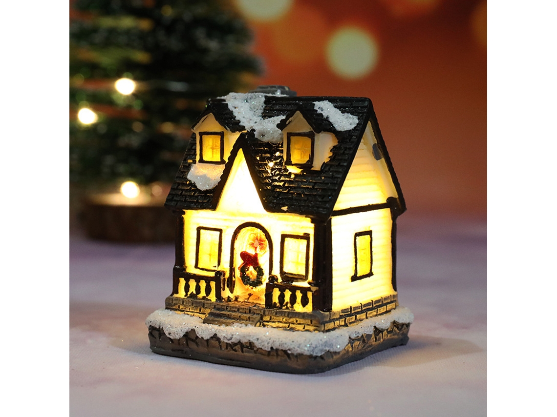 Decoración navideña de resina con luces estilo C de Yuysan