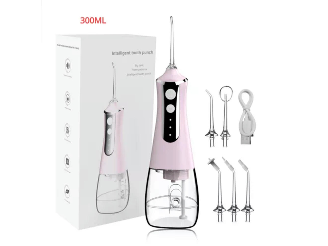 Irrigador Bucal Portatil Dental Chorro De Agua 310Ml Ipx7 L10 Rosa SIURN