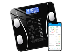 Báscula de baño inteligente Mdug con Bluetooth, pantalla de temperatura, báscula digital inteligente que puede medir 8 parámetros diferentes.