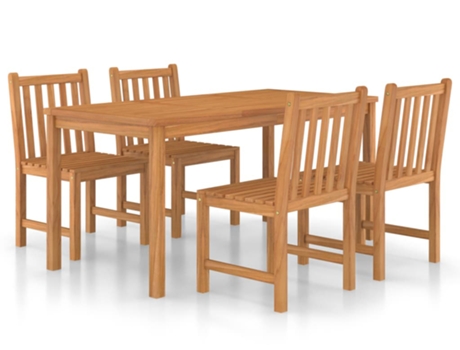 Conjunto 5 Conjunto de comedor de jardín VIDAXL madera maciza de teca