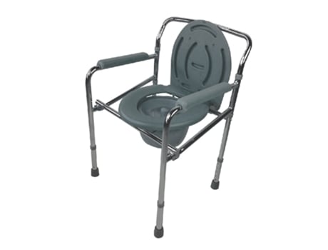 Silla Cómoda MOBICLINIC Mod. Puente Orinal Regulable En Altura Inodoro Con Tapa Apoyabrazos Acolchados Patas Antideslizantes Acero Cromado