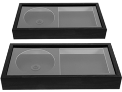 Juego 2 Marcos Pared Acrílico Negro 17 5 33 6 Soporte Flotante Fundas Álbumes Estante Almacenamiento Música