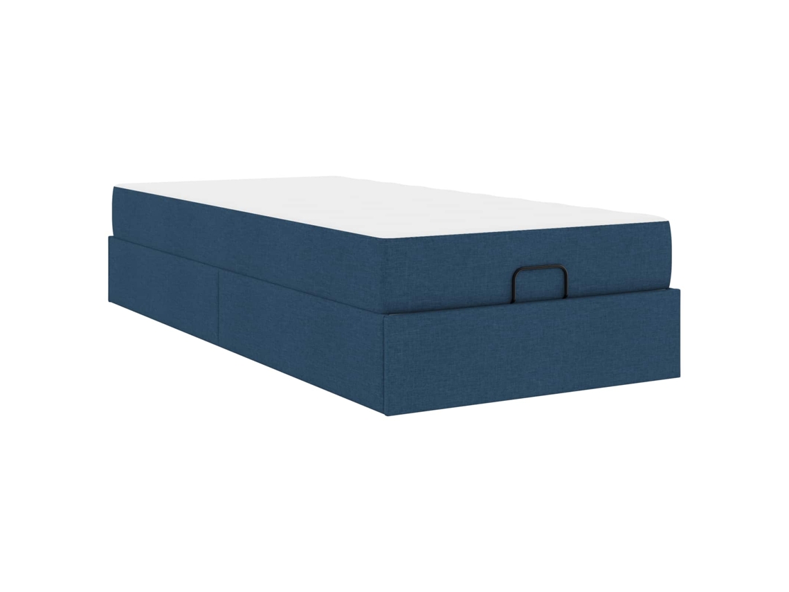 Maison Exclusive - Estructura De Cama Con Colchón Con Colchón 2 Pcs Azul Tela
