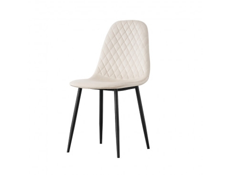Silla de comedor Moji Juego de 4 beige 42,5x40x90 cm acolchada con recubrimiento de polvo patas de metal CASA VITAL