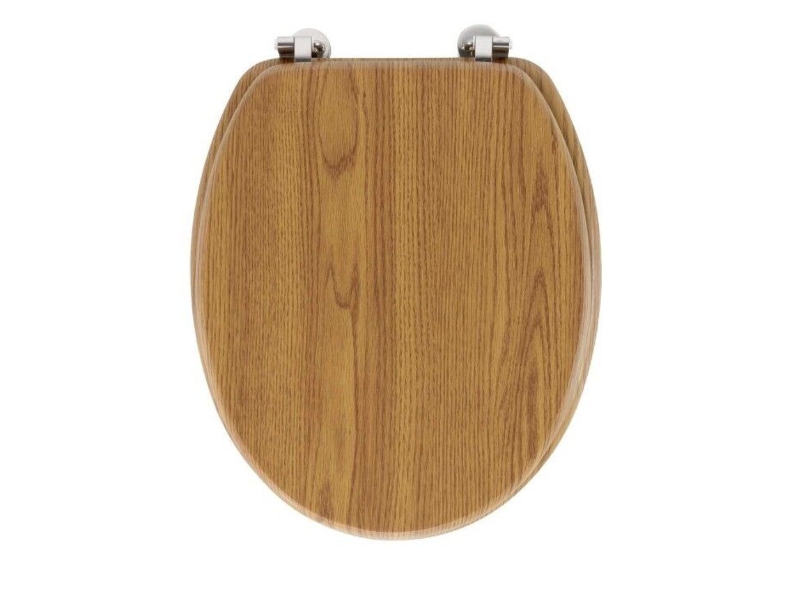 Asiento De Inodoro Efecto Madera Marrón Claro 45x37,5x5,5 Cm Douceur Dinterieur