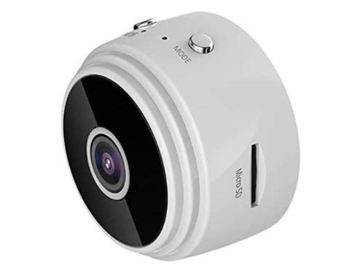 Mini cámara espía wifi A9 1080P con visión nocturna y detección de movimiento, DVR, ángulo de visión de 150°, Yizhood (blanca)