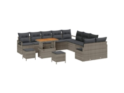 Maison Exclusive - Conjunto De Sofás De Jardín 13 Pcs Gris Ratán Sintético