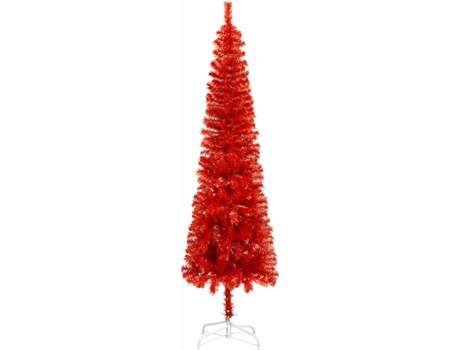 vidaXL Árbol de Navidad delgado rojo 150 cm