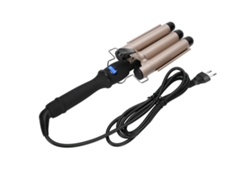 Prendedor De Cabelo Com 3 Barris Ferro De Cachos Ondulador Prancha De Modelar Cabelo Ouro 25mm 110-240v