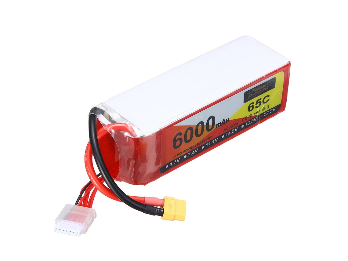SUNGOOYUE Batería LiPo 3.7V 1200mAh Para Dron Con Conector JST Rojo, Repuesto De Litio Para Cuadricópteros Y Juguetes RC