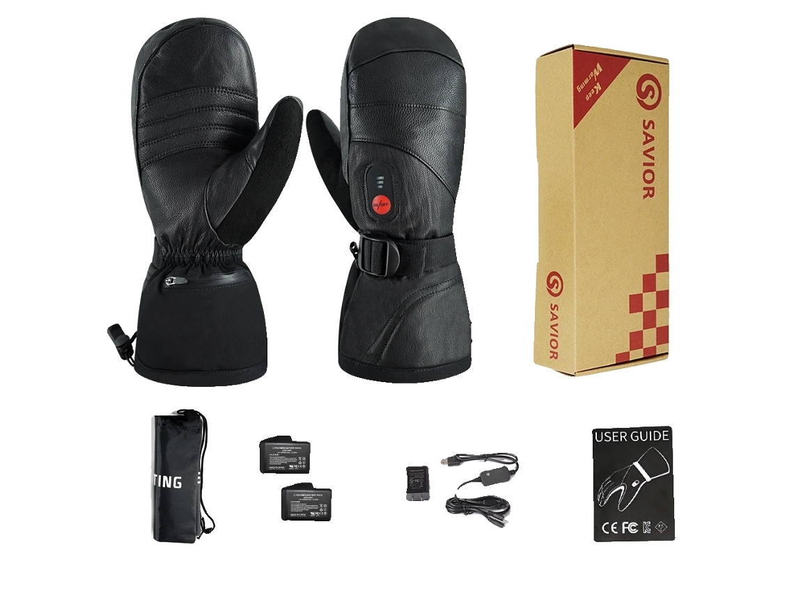 Guantes de esquí calefactables, temperatura ajustable, batería de larga duración, talla S38, talla XXL OEM