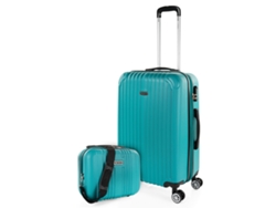 Maleta Abs Mediana ITACA Sevron verde menta (41X66x27 Cm - 85L)