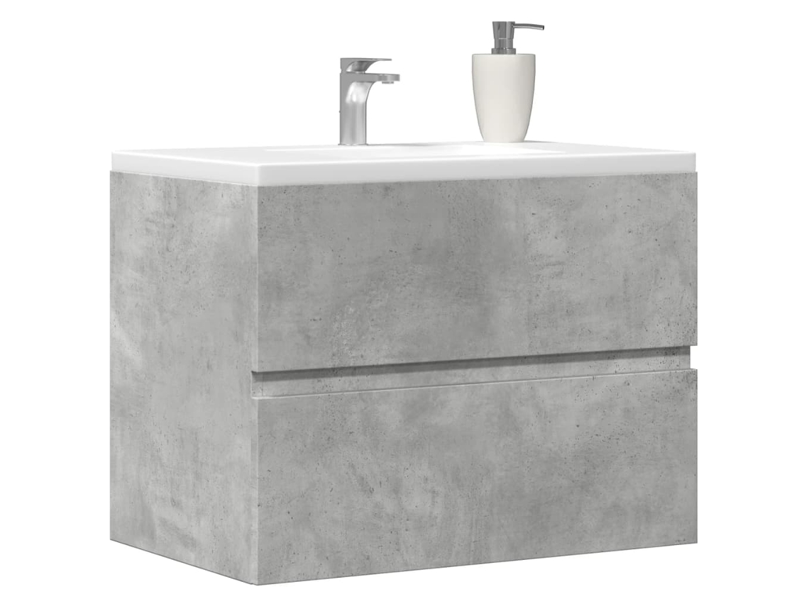 Mueble de Baño 60x38,5x45 Cm Deriv. Madera gris cemento Wsd75262 Casa encantadora