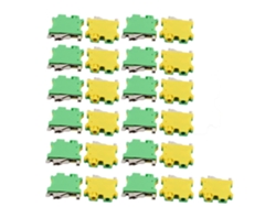 25 Piezas 46x42x8mm 6mm² 24-6awg Bloque De Terminales De Puesta A Tierra Universal Amarillo Verde...