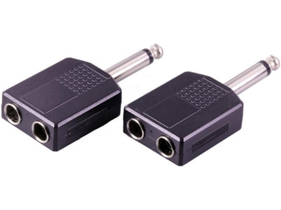 De Audio Mono Dual (2 Piezas, Macho A Hembra), Convertidor De Conector De Pulgar, Divisor Estéreo Sin Pérdida, Negro