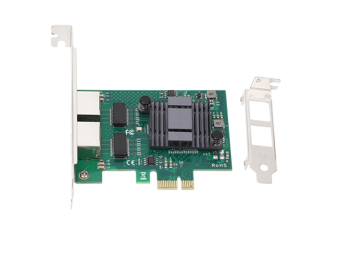 Tarjeta de red Gigabit Ethernet PCIe X1 de doble puerto para altavoz magnético doble 82575 de 3 pulgadas