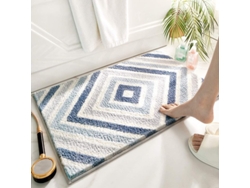 Tapete De Baño Antideslizante Absorbente Suave Lavable A Máquina Para Baños Cocinas Dormitorios Puertas Azul 50x80cm