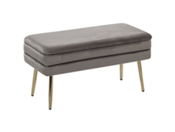 Banco BELIANI Durham de Terciopelo Gris 79x37x43