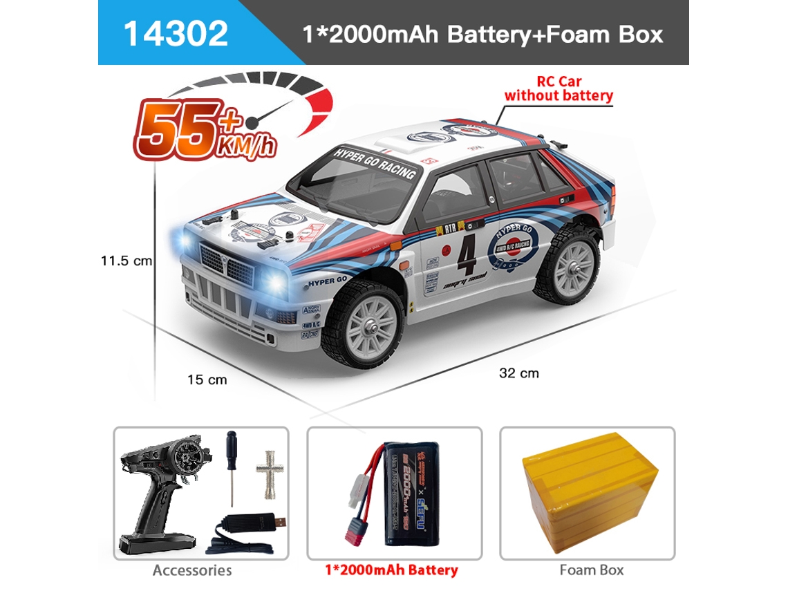 Coche RC 3S sin escobillas Hypergo 14210 14209, todoterreno de carreras, derrape, camión de alta velocidad, juguete para niños Aeuzwr