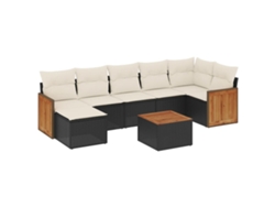 Maison Exclusive - Set De Sofás De Jardín 8 Piezas Y Cojines Ratán Sintético Negro