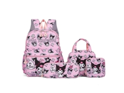 Preciosa mochila escolar infantil Sanrio Hello Kitty Melody Kuromi con dibujo de Sanrio, estuche y billetera nueva.
