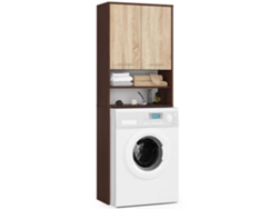 Columna de baño AKORD FIN para empotrar lavadora Wengué 64 cm hueco 2 puertas color Roble Sonoma mate 4 estantes 64x30x180 cm AKORD FURNITURE FACTORY