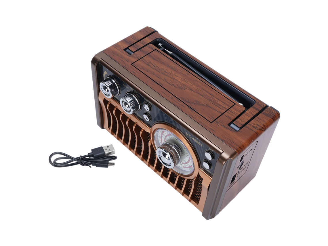 Radio Portátil Recargable Con Bluetooth, Altavoz Multibanda Fm Am Sw, Antena Retráctil Para Viajes.