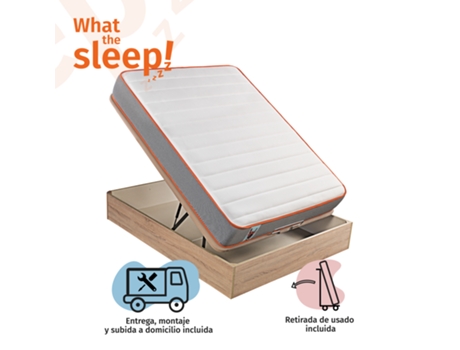 Sommier Soja Rock con almacenaje WHAT THE SLEEP Madera Beige (90x190)
