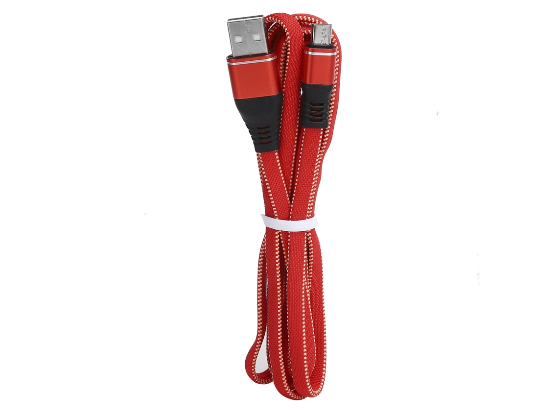 Cable De Cargador Micro Usb Trenzado De Nylon Cable De Carga Rápida Para Android Rojo