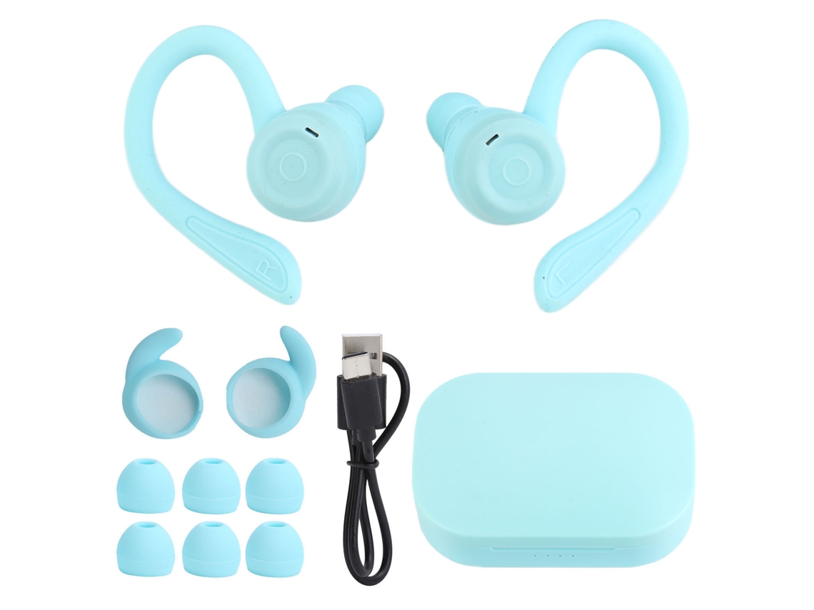 Auriculares Inalámbricos Bluetooth Con Gancho Para La Oreja, Diseño Deportivo Intrauditivo Y Estuche De Carga.