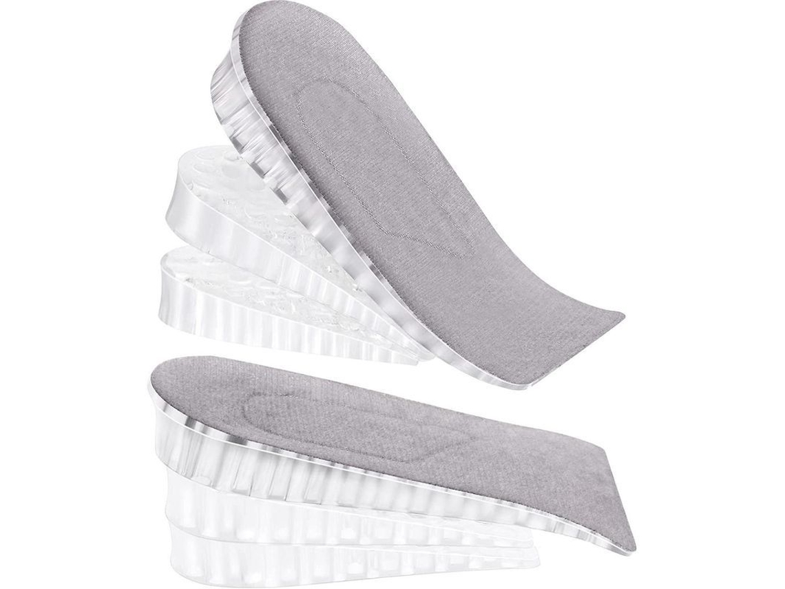 2 Pares De Plantillas Ajustables Para Elevar El Talón, 3 Capas, De Silicona, Invisibles, Para Aumentar La Altura Del Calzado.