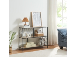 Mesa consola Övertorneå - 100x30x75cm - Negro/Efecto Roble [EN.CASA]